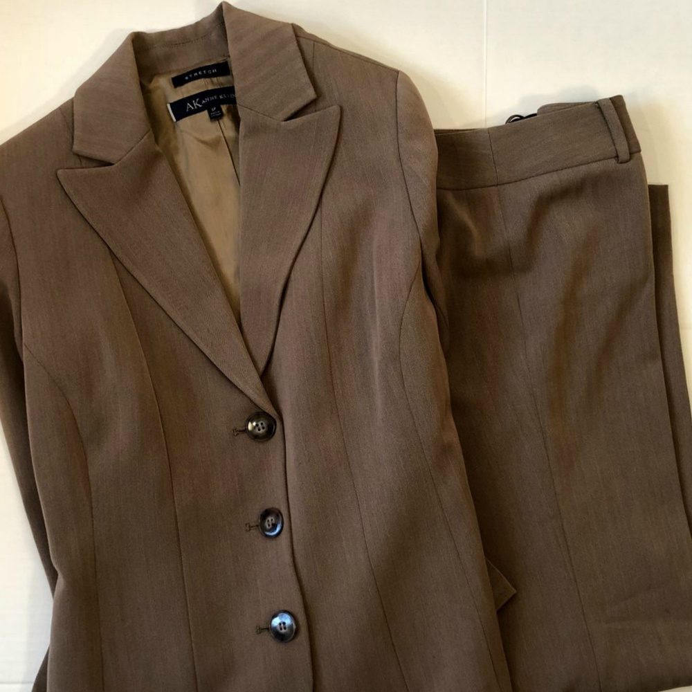 ALEX MARIE Petites BROWN Jacket Pant Suit SET 6P